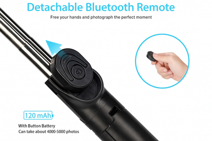 Extendable Flash 3-in-1 Selfie Stick Tripod with Bluetooth Remote