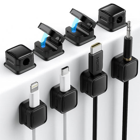 Organizer, Cable Smooth Adjustable Easy Secure Cable Managemen (Pack of 6 Cord)