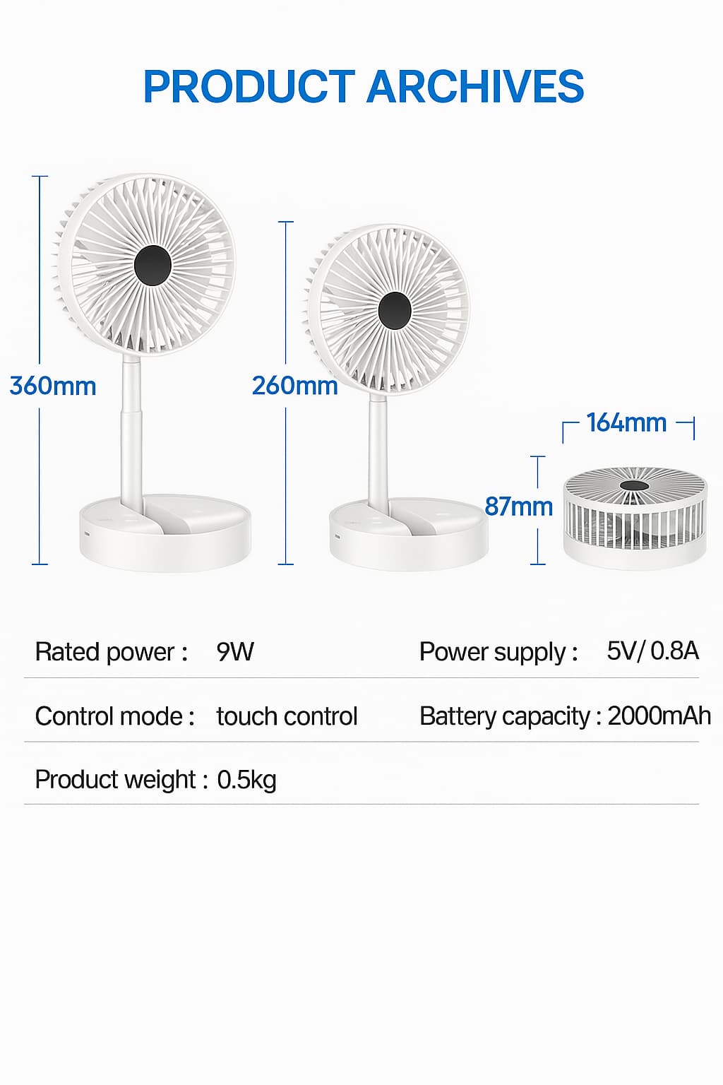 Powerful Rechargeable High-Speed Table Desk Fan