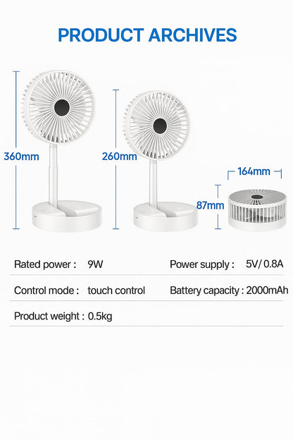 Powerful Rechargeable High-Speed Table Desk Fan