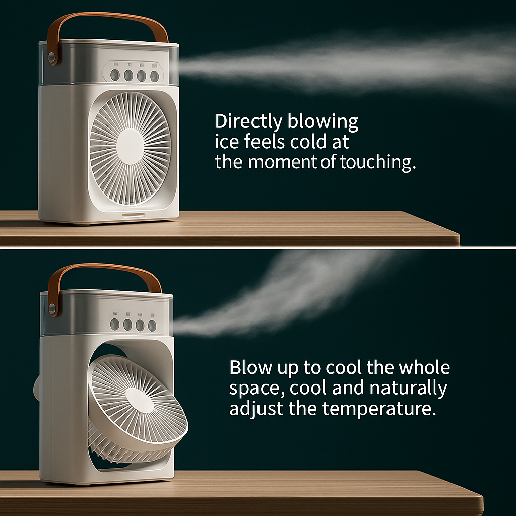 Multifunction Air Cooler Fan with Water Mist &amp; Mood Light.