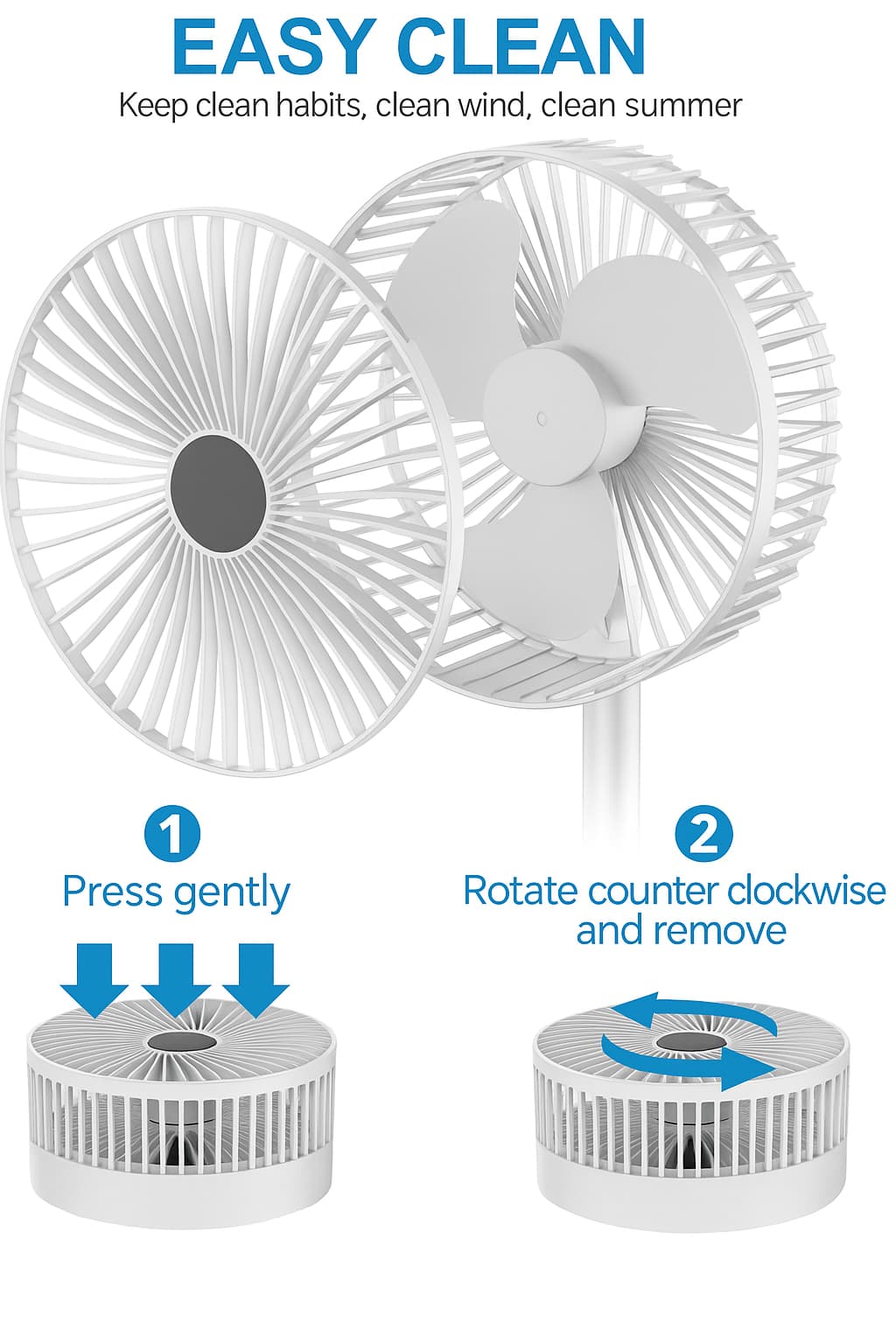 Powerful Rechargeable High-Speed Table Desk Fan